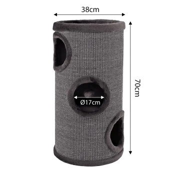 Lionto 70cm Kratztonne Mit Sisal Kratzturm Grau – Bild 7