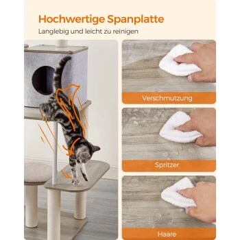 FEANDREA Kratzbaum 360° drehbare Plüschbälle – Bild 4