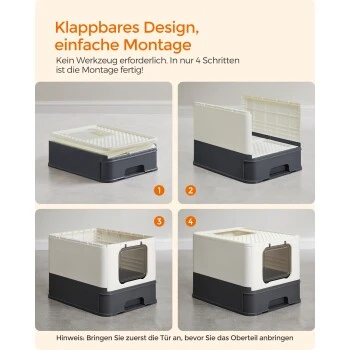 FEANDREA Katzentoilette, Mit Deckel Schwarz – Bild 9