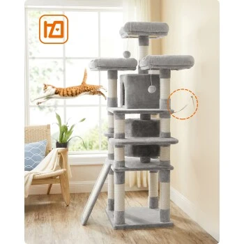 FEANDREA Katzenbaum 172cm Hellgrau Hellgrau – Bild 8