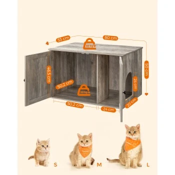 FEANDREA Katzenklo Schrank Greige – Bild 4