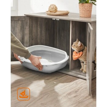 FEANDREA Katzenklo Schrank Greige – Bild 8