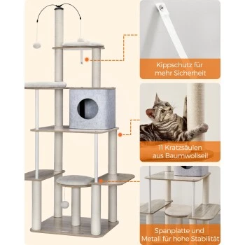 FEANDREA Kratzbaum 360° drehbare Plüschbälle – Bild 3