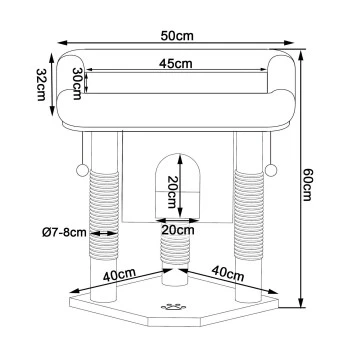 Lionto Kratzbaum 60 Cm Dunkelgrau – Bild 7