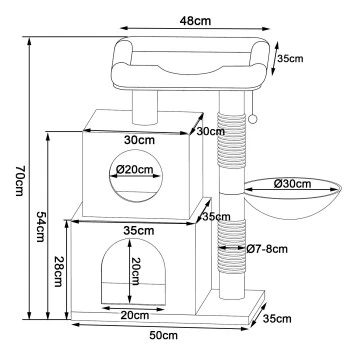 Lionto Kratzbaum 70 Cm Dunkelgrau – Bild 7