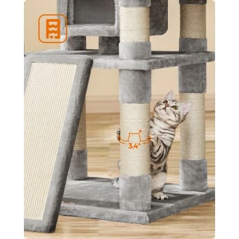 FEANDREA Katzenbaum 172cm Hellgrau Hellgrau – Bild 6