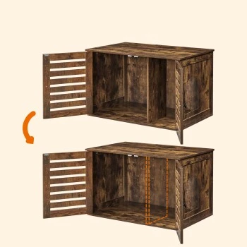 FEANDREA Katzenklo Mit Tür Vintagebraun – Bild 5