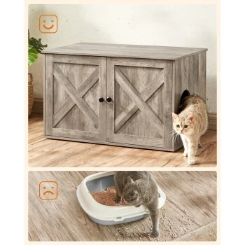 FEANDREA Katzenklo Schrank Greige – Bild 7