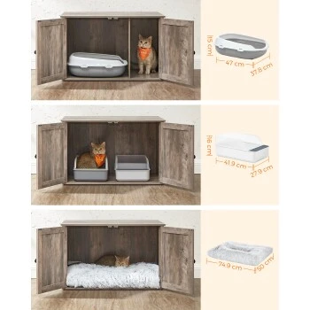 FEANDREA Katzenklo Schrank Greige – Bild 6