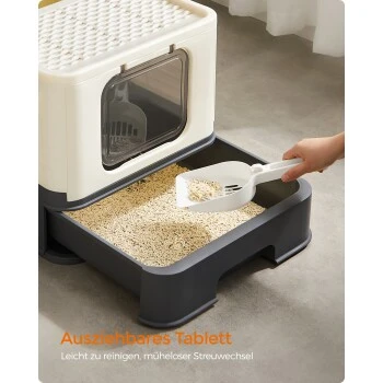 FEANDREA Katzentoilette, Mit Deckel Schwarz – Bild 6