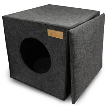 KaraLuna Katzenhöhle Aus Filz Fürs Regal Dunkelgrau