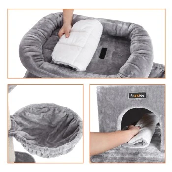 FEANDREA Kratzbaum 112cm Hellgrau Hellgrau – Bild 7