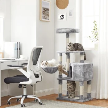 FEANDREA Kletterbaum 138cm Hellgrau Hellgrau – Bild 2