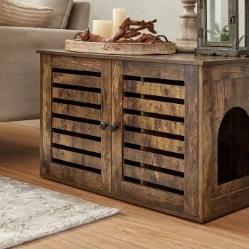 FEANDREA Katzenklo Mit Tür Vintagebraun – Bild 8