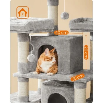 FEANDREA Katzenbaum 172cm Hellgrau Hellgrau – Bild 5