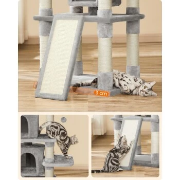 FEANDREA Katzenbaum 172cm Hellgrau Hellgrau – Bild 7