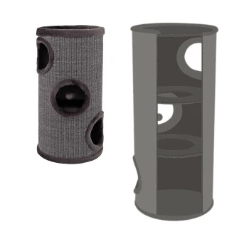 Lionto 70cm Kratztonne Mit Sisal Kratzturm Grau – Bild 6